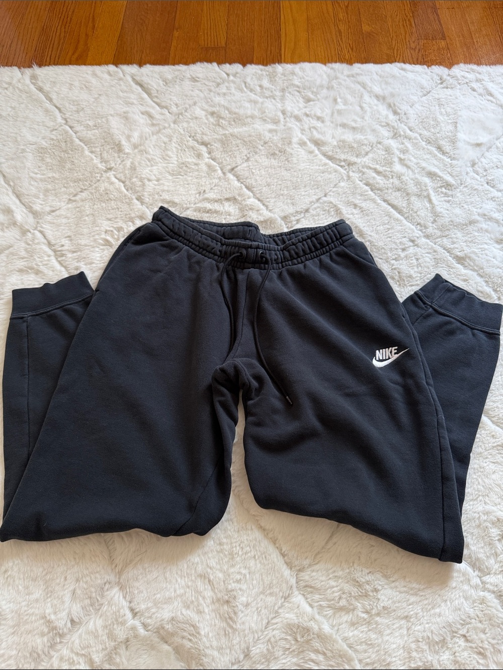 Nike Black Joggers with White Swoosh